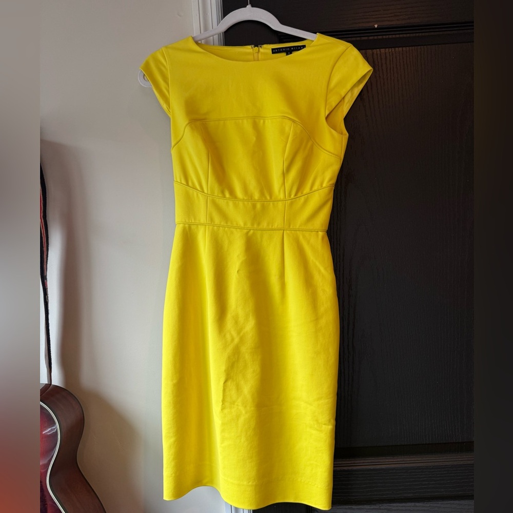 Antonio Melani Yellow Sheath Dress Size 0